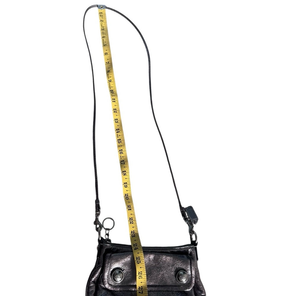 Vintage Coach Poppy Collection Gunmetal Iridescent mini Crossbody Purse y2K - Picture 10 of 12